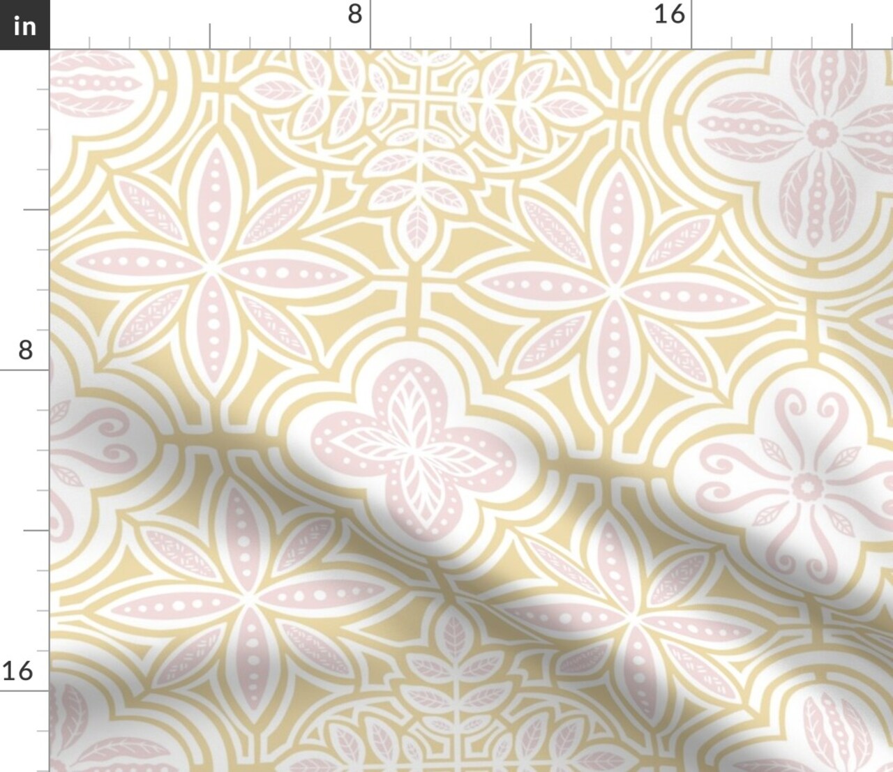 Talavera Spring Floral Pastel Colors Pink And Yellow Soft Hues Feminine Custom Printed Fabric by Spoonflower Various Fabrics by the Yard or Fat Quarter